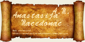 Anastasija Macedonac vizit kartica